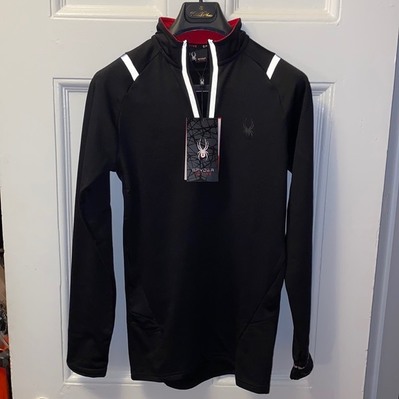 Spyder 1/4 zip men’s black long sleeve top - size small - Picture 6 of 11